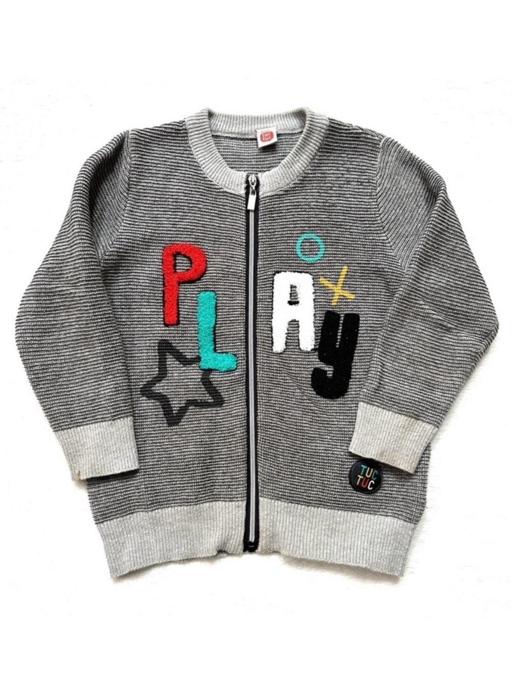 ⭐️ 5 for $25 TUC TUC Spain Kids Gray PLAY Sweater with Front Zipper Size 2